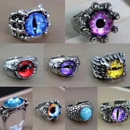 Cross grenziger europäischer und amerikanischer Schmuck, Devil's Eye handgefertigt Herrenmännchen und trendiger offener Endring, Zinklegierung Hip-Hop Ring