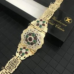 Morocco -Selling Metal Waist Chain for Womens Muslim Caftan Wedding Belt Length Adjustable Bridal Jewelry 240419