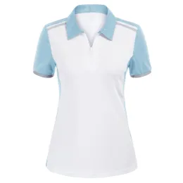 Shirts JACK SMITH Womens Short Sleeve Golf Shirts Dry Fit Moisture Wicking Shirt Contrast Color Short Sleeve Lapel Collar Sports Tops