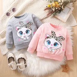 Bluza Patpat Baby Girl Cat Print Longsleeve pullover bluza