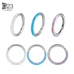 Brincos ASTM F136 Titanium pequeno anel de nariz opala G23 Titanium ARRINGS SUNSHINE OPAL NARECH PIERCIMENTO DIAFRAGMA DOLHA DE ENCHENDO JOIXAS DE LIBO LIBO