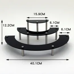 Стеллажи Полукругальные 3 уровня акриловый дисплей Десерт Десерт Мини Тет с мини -фигурными фигурками.