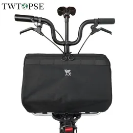 TWTOPSE Cycling 21L Large Bicycle Bike Basket For Brompton Folding Bag Fit 3SXITY PIKES 3 Holes Tern Fnhon 240415