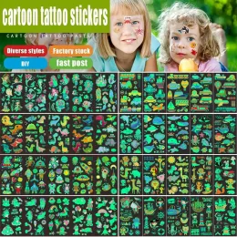 Tattoos 5Pcs/set Cartoon Luminous Tattoo Sticker For Children Unicorn Stars Temporary Waterproof Tattoo Body Art Kid Cartoon Fake Tattoo