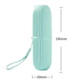 2024 Travel Practical Toothbrush Cup Portable Badrum tandkräm innehavare förvaringsfodral Box Miljövänlig reseskörning för