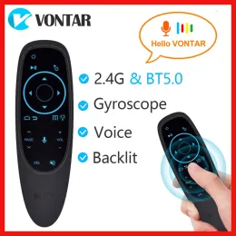 Controls G10S/G10S Pro/G10S Pro Bt Remote Control 2.4g Mouse Wireless Air مع التعلم IR Gyroroid لـ Android TV Box