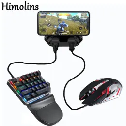 Topi Himolins PUBG Mobile Gaming Controller Gamepads ha un supporto per telefoni cellulari con tastiera e convertitore di mouse a mano per telefono