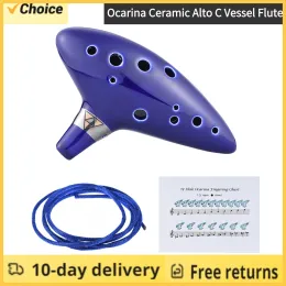 Instrument 12 Loch Die Legende von Zeldaes Ocarina of Time Blue Alto C Flöte Windinstrument natürlicher Klang inspiriertes Zeitmusikinstrument