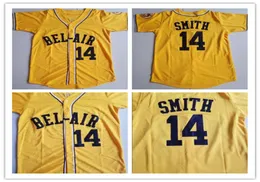 Will Smith 14 Belair Academy College College Baseball Jerseys قاموا بخياطة القمصان الفريدة الأمير الطازج في القمصان الصفراء 8293256