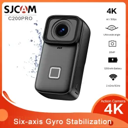 Kameror Nya 2024 SJCAM C200Pro Action Camera 4K/30fps med 1,3 -tums beröringsskärm 20MP 40M Vattentät Antishing Face Tracking