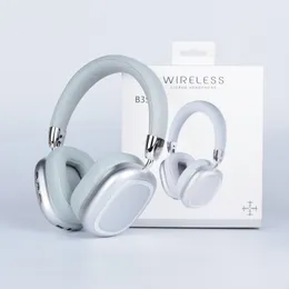 B35 STEREO Tung bas Bluetooth -headset Metallisk färg Trådlös sportspel Hörlurar med mikrofon för datoranvändning