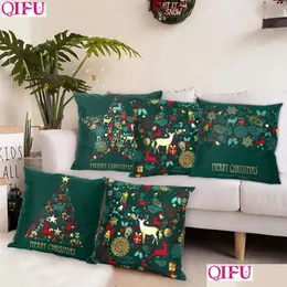 Grüne Stam Weihnachtsdekorationen Baumwollkissenbezug Dekoration für Home Party Dekor Kerst Drop Lieferung Garten Festliche Ergänzung Dhinh