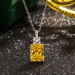 Colares pendentes 2024 Colar de zircão amarelo Cristal artificial Sparkling Design requintado Design Luxury Jewelis