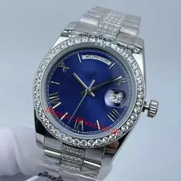 Mężczyźni Watch 36 mm 18Ct Żółte złoto 3255 Ruch Automatyczny 128238 Bransoletka Sapphire Waterproof Diamond Watches Roman Dial