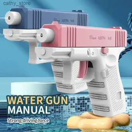 Gun Toys Cool No Manual Loading Required Water Guns Squirt Water Blaster Toy Without Charge Summer Swimming Pool Beach Fighting Play 13cmL2404