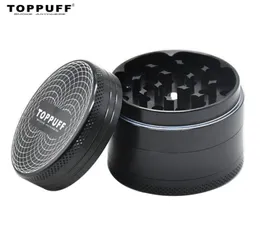 Toppuff alüminyum bitki öğütücü 50mm 4 adet CNC Elmas Dişler Metal Tütün Tütün Öğütücüleri Siyah Baharat Kırıcı LID3438907