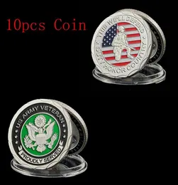 10pcs American Army Crafts Veteran Proud diente diesem We039ll Duty Ehren Land Militär Silber plattiert Challenge Coin8840510