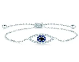 Классические браслеты чарка 01CT 3 мм черный цвет Moissanite Demon Eye Bracelet для женщин 925 Серебряный серебро