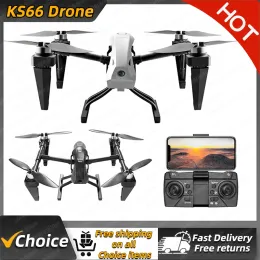 Drönare Ny KS66 DRONE 4K Professinal 8K HD Dual Camera Brushless Motor Wide Vinle Optical Flow Localization RC Quadcopter Sell förkläde