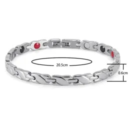 Strands Welmag Bracciale Health ione magnetico Germanio Energia in acciaio inossidabile braccialetti magnetoterapia Holagram Bracciale per uomini