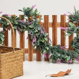 Flores decorativas 180 cm Wisteria Artificial Flower Vine Wreath Wedding Arch Decoration Fake Plant Leaf Rattan Broading Ivy Wall