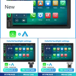 Bluetooth FM Desteği TF/USB Arka Görünümü ile Yeni 2din 7 '' Stereo Radyo Carplay Universal Car Multimedia Player
