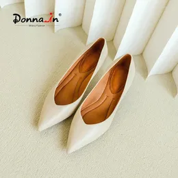 Dress Shoes Donna-in Deerskin Women's Comfortable High-heeled Leather Pointed Toe Pumps 5.5cm Office Daily Classic Ladies Heel Shoe