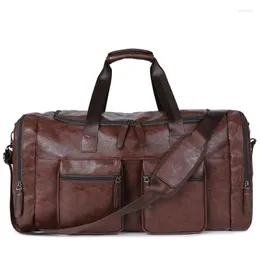 보관 가방 가죽 접이식 더플 백 슈트 여행 방수 대용량 수하물 주말 휴대용 비행 핸드백 남성 여성