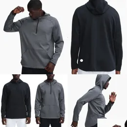 Roupa de ioga lu- 372 Men Hoodies Plovers ao ar livre esportes de manga longa Wrokout Mens jaquetas soltas Treinando roupas de fitness Drop Drop OU otnu7