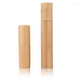 Storage Bottles 100pcs/lot 3ML 5ML10ml Natural Bamboo Refillable Empty Essential Oil Bottle Perfume Steel Roller Ball Glass