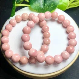 Länk armband naturliga rosa opal armband handgjorda runda pärlor par energi yoga män kvinnor smycken 1 st 10/13/13mm
