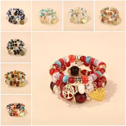 Charm Bracelets Bohemia Classic 3pcs/set Heart Love Glass Beads For Women Girl Gift Jewelry Boho Tree Of Life Charms Bracelet