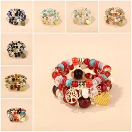 Charm Bracelets Böhmen Böhmen klassische 3pcs/set Herz Liebesperlen für Frauen Mädchen Geschenk Schmuck Boho Tree of Life Charms Armband