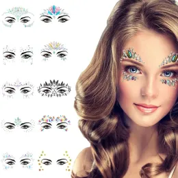 Tatueringar mode maskerad ansiktsdekoration 3d harts strass ögonbryn diamant klistermärke juvel ansikt klistermärke diy stjärnparti makeup