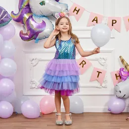 Girls Fashion Dress Springsummer Line Princess Party Lace Cake SH1688 240420