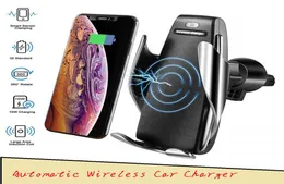 S5 Automatic Clamping Wireless Car Charger Receiver Mount Smart Sensor 10W شاحن سريع الشحن لـ iPhone Samsung Univers3620501