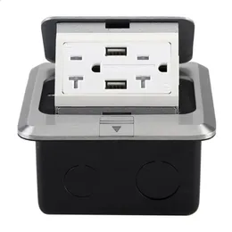 Up Floor Outlet Cover Box Power Kit 20A Duplex Receptacle och 2 USB laddningsportar US Plug 240415