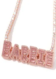 Hip Hop Custom Name Baguette Letters with tennis Chain Men Women Micro Zircon Zircon Necklace Nettlace Jewelry2742703