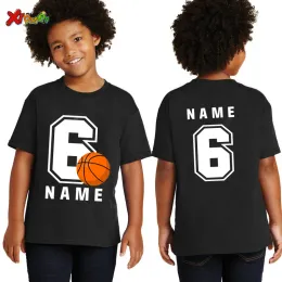 Tees çocuklar tshirt özel isim numarası yaz erkek kızlar doğum günü tişört spor çocuk giyim tişört kıyafetleri erkek bebek üst basketbol