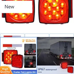 Yeni 1 çift su geçirmez LED dalgıç dalgıç römork kuyruk lambaları kiti araba tekne kamyonu için
