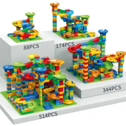 Blocks DIY Creative Bricks Assemble Toys Marble Race Run Block Small Size Building Blocks Maze Ball Funnel Slide Blocks Bulk Model Toys
