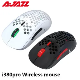 マウスAzz I380Proワイヤーレスゲーミングマウス10000DPI PMW3325センサーデュアルモードマウス充電式ハニカムポータブルUSBマウス用ラップトップ