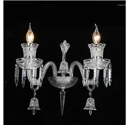 Lampada a muro Crystal Modern Decora Sconce 1/2/3L Oro Cromo da letto Light Cambiate Candela KTV Candela