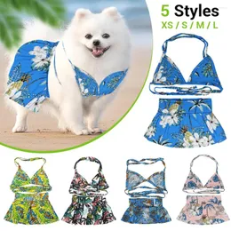 Abbigliamento per cani Abito estivo per la stampa chic cucciolo gatto bikini imbracatura adorabile costume da bagno per cani di piccola squadra costume da spiaggia hawaian beach party