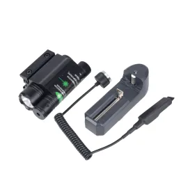 Lichter Taktische LED -Taschenlampe Grün roter Laseranblick für 20 mm 11 mm Schiene Schwalbenschwanzpistole Lanterna Airsoft Picatinny Light