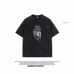 メンズTシャツDos Desenhos Animados Dos Homens Graffiti Gtico TシャツLavado Roupas de Manga Curta Tops Hip Hop Grfico Engraado Algodo T Marca Moda Masculino H2404255