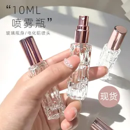 1pcs 10ml Roségoldglas tragbarer nachfüllbarer Parfümflasche Kosmetische Behälter leerer Sprühgebürger Reise-Subflüssigkeit