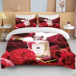 Pillow 10 sizes Custom Perfume FlowerBedding Set Luxury Double Duvet Quilt Cover Comforter Pillow Case For Girls Woman Gift Bedclothes