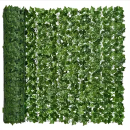50x200cm Artificial Ivy Hedge Green Leaf Staket Paneler Faux Privacy Staket Skärm för hemma utomhus trädgårdsbalkong dekoration 1x3m 240419