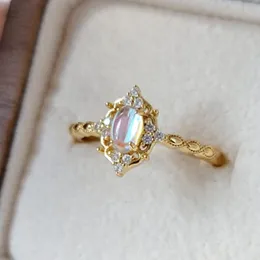 Gold Moonstone Vintage Ring, Antique Moonstone Ring, Statement Ring, Crown Ring, Gold Crown Ring, Princess Ring